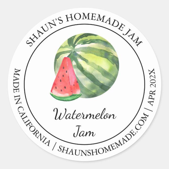Vattenmelon Sylt Modern etikett (Framsida)