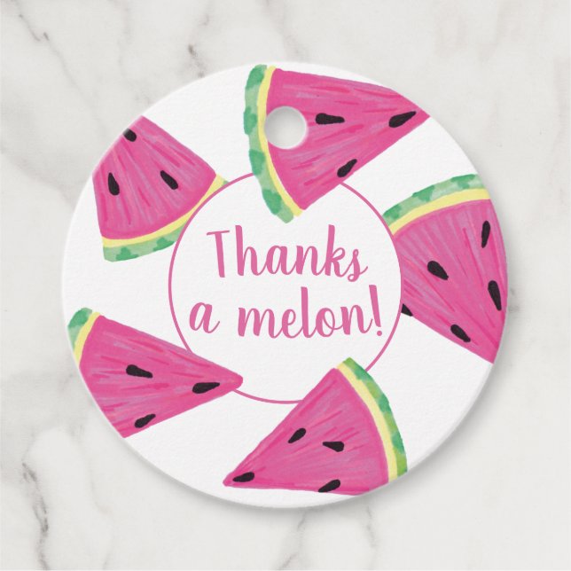 Vattenmelon Tack en Melon Gåvor Etiketter (Framsida)
