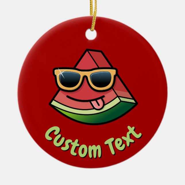 Vattenmelon Tecknad Keramisk prydnadsföremål Julgransprydnad Keramik (Framsidan)