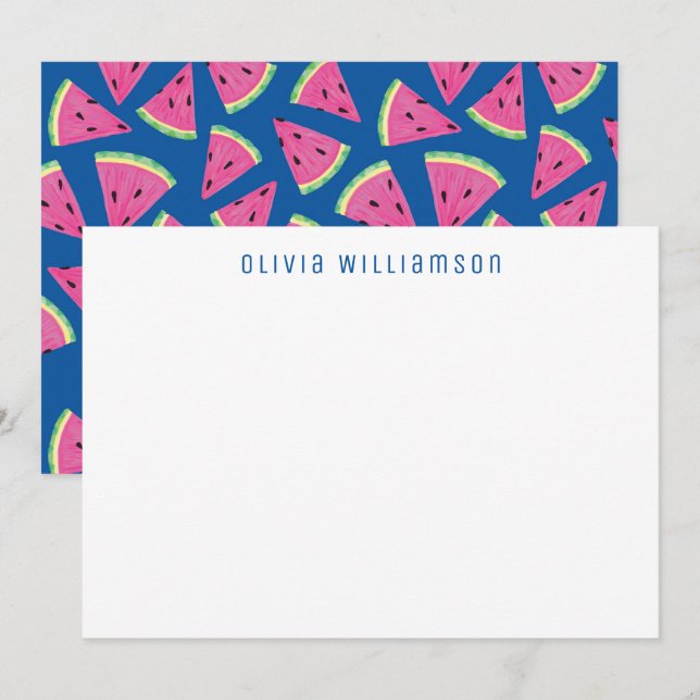 Vattenmelon Tropisk Frukt Anteckningskort (Fram/baksida)