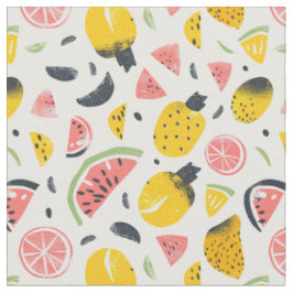 Vattenmelon & Tropisk Frukt Cottagecore Tyg