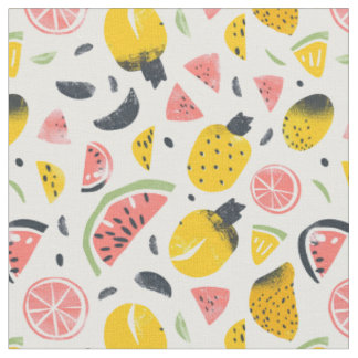 Vattenmelon & Tropisk Frukt Cottagecore Tyg