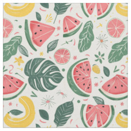Vattenmelon Tropiskt Mönster Tyg