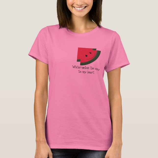 Vattenmelon vägen till mitt hjärta tee shirt (Framsida)