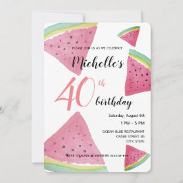 Vattenmelon Vattenfärg Hand-målad Inbjudningar