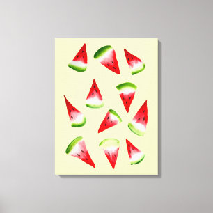 Vattenmelon vattenfärgssöt frukt canvastryck