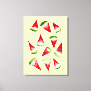 Vattenmelon vattenfärgssöt frukt canvastryck