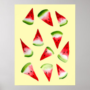 Vattenmelon vattenfärgssöt frukt poster