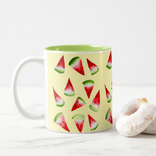 Vattenmelon vattenfärgssöt frukt Två-Tonad mugg