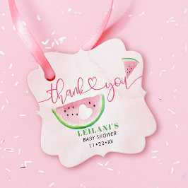 Vattenmelon Watercolor Baby Shower Tack Gåvor Etiketter
