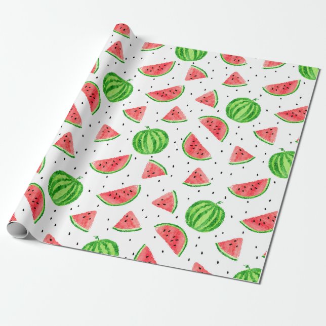 Vattenmelon Wrapping Papper - Red Presentpapper (Utrullad)