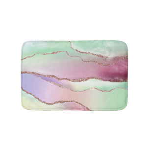 Vattenmelonagat Neo Mint Grönt och Cassis Rosa Badrumsmatta
