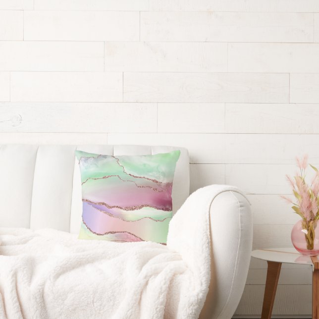 Vattenmelonagat | Neo Mint Grönt och Cassis Rosa Kudde (Soffa)