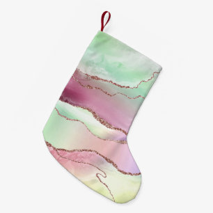 Vattenmelonagat Neo Mint Grönt och Cassis Rosa Liten Julstrumpa