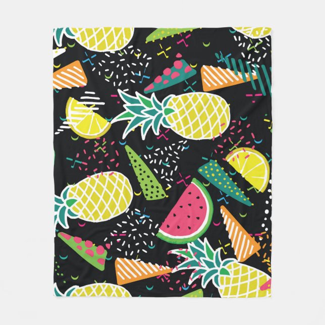 Vattenmelonananas: Geometriskt sjölöst Mönster Fleecefilt (Framsidan)