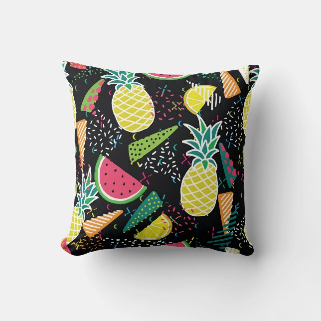 Vattenmelonananas: Geometriskt sjölöst Mönster Kudde (Framsida)