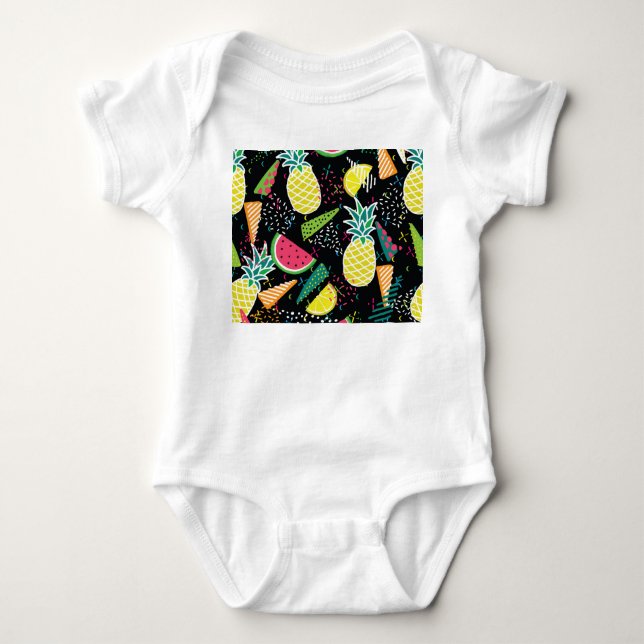 Vattenmelonananas: Geometriskt sjölöst Mönster T Shirt (Framsida)
