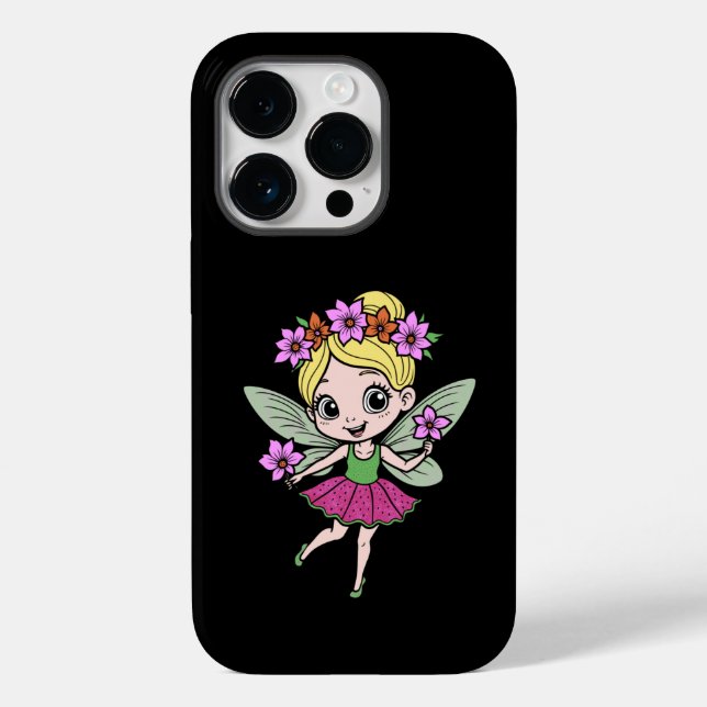 Vattenmelonblomma Älva iPhone 14 Pro-fodral (Baksida)
