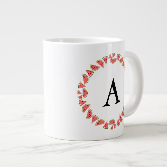 Vattenmeloncirkel Monogram Jumbo Mugg (Framsida höger)
