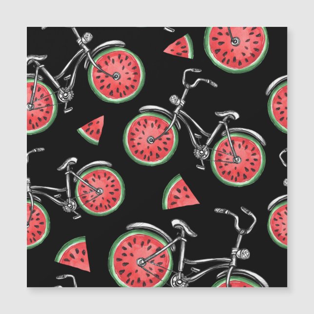 Vattenmeloncyklar, sommaren mönster. (Framsida)