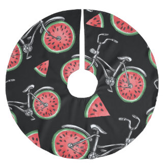 Vattenmeloncyklar, sommaren mönster. julgransmatta borstad polyester