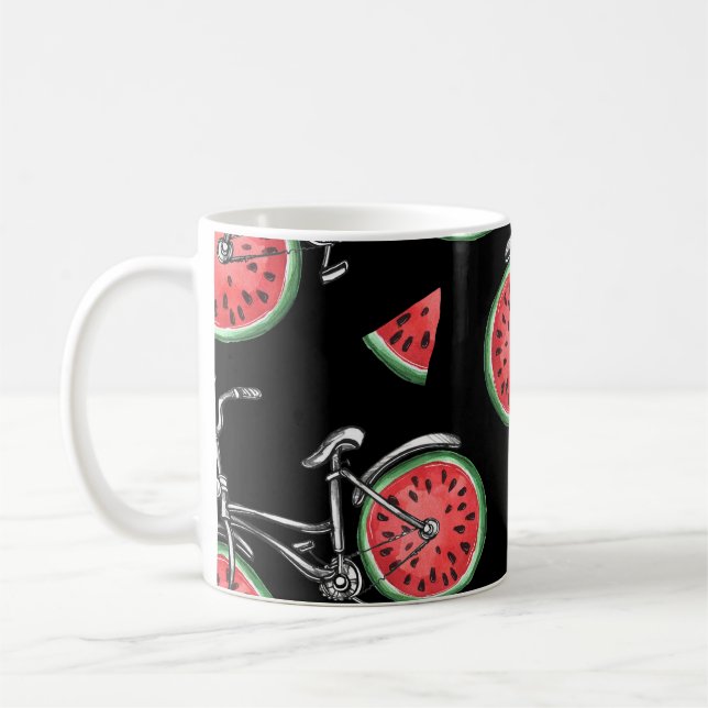Vattenmeloncyklar, sommaren mönster. kaffemugg (Vänster)
