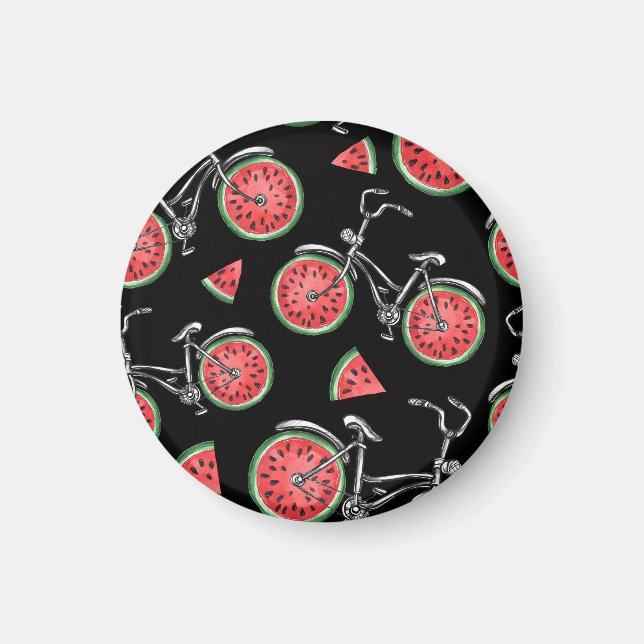 Vattenmeloncyklar, sommaren mönster. magnet (Framsidan)