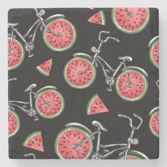Vattenmeloncyklar, sommaren mönster. stenunderlägg (Framsidan)
