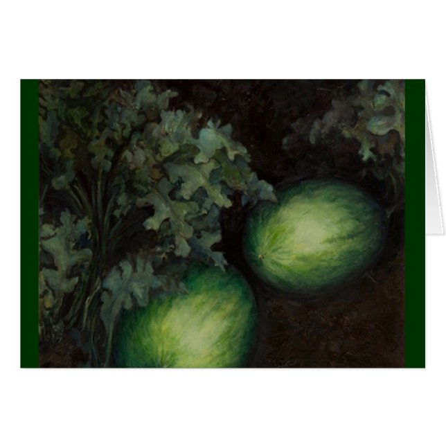 vattenmelonen lappar hälsningskort (Framsidan Horizontal)