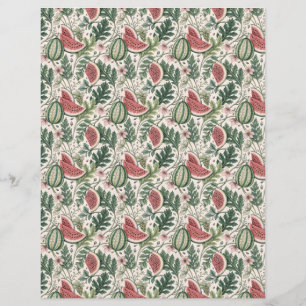 Vattenmeloner vintage bontaniska skrapor papper rö