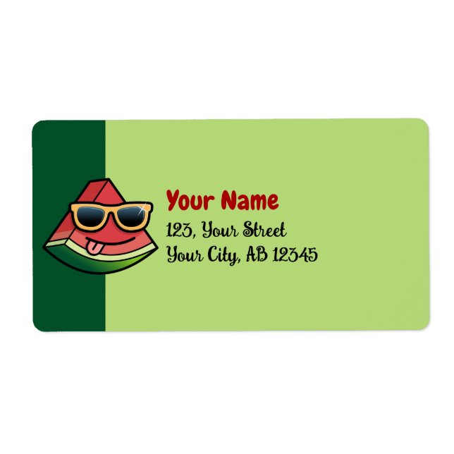 Vattenmelonetikett för Tecknad Fraktsedel (Framsidan)