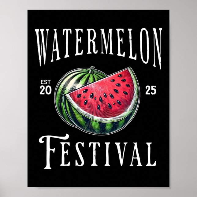 Vattenmelonfestivalen 2025 Melon Frukter Sommarled Poster (Framsidan)