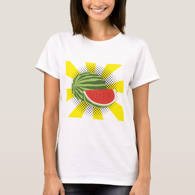 Vattenmelonfruktdesign T Shirt (Framsida)