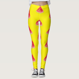 Vattenmelonfrukten Sommar Livsmedelstrycket Tropic Leggings
