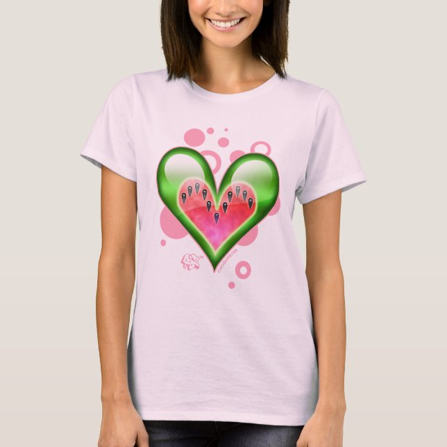 Vattenmelonhjärta T Shirt (Framsida)