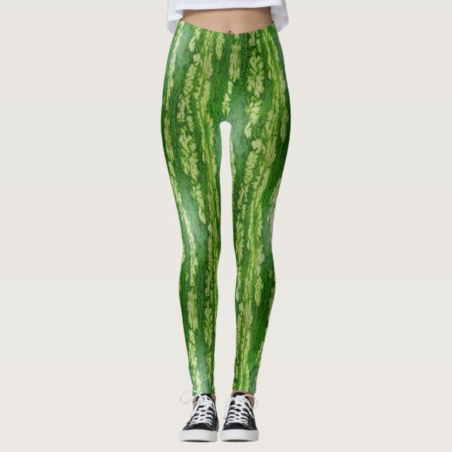Vattenmelonhud Texturmönster Leggings (Framsida)