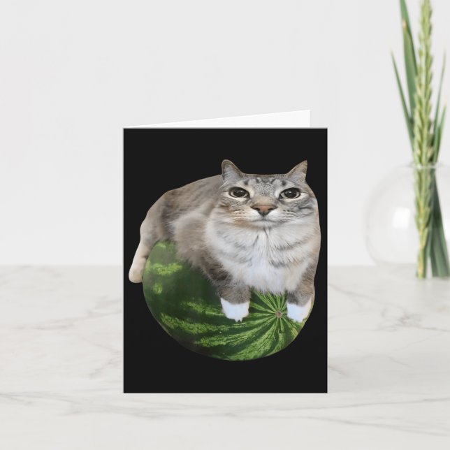 Vattenmelonkattens Fånig Kattkött Kort (Framsida)