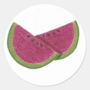 Vattenmelonklistermärken Runt Klistermärke