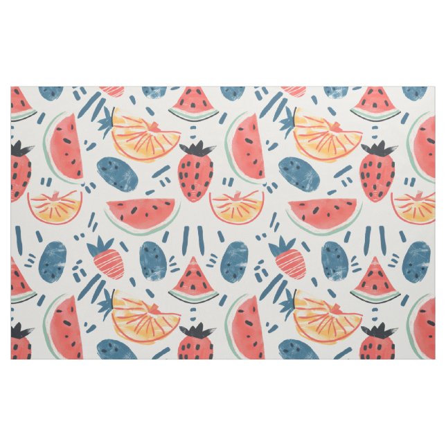 Vattenmelonmönster | Sömlös sommarfruktstuga Tyg (Fat Quarter)