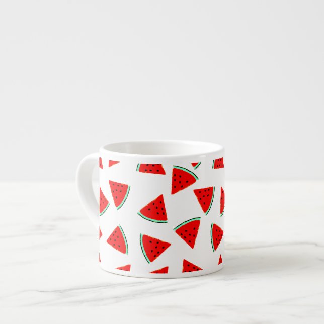 Vattenmelonmönstrade trianglar espressomugg (Framsida vänster)