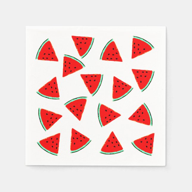 Vattenmelonmönstrade trianglar pappersservett (Framsidan)