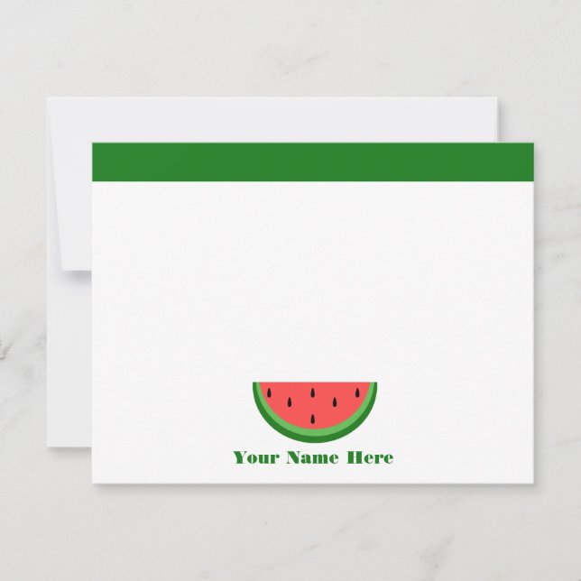 Vattenmelonpersonliglägenhet Notecards Inbjudningar (Framsida)