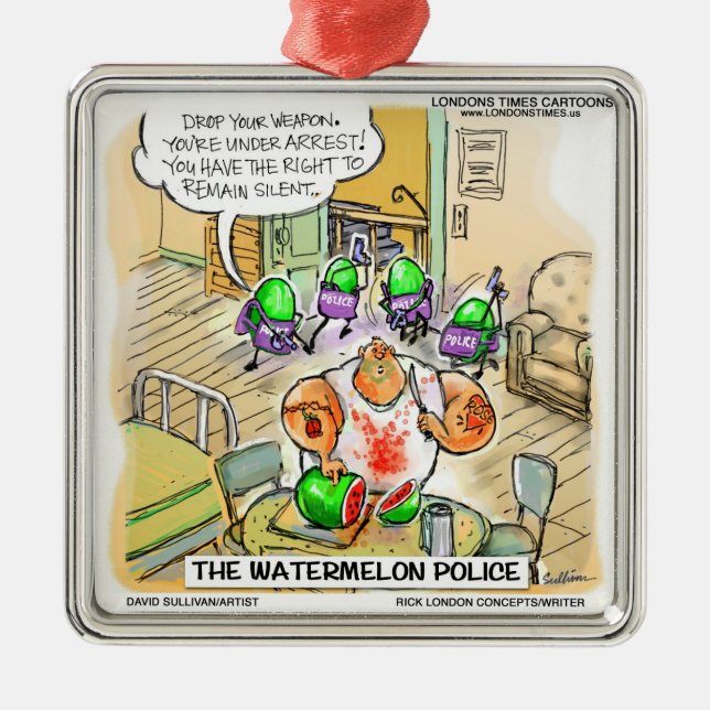 Vattenmelonpolis Roligt julpynt Julgransprydnad Metall (Framsidan)