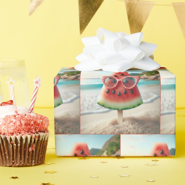 Vattenmelonpopulationen med solglasögon presentpapper (Födelsedagsfest)