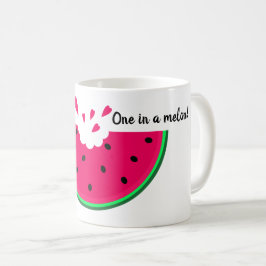 Vattenmelonsegment. En i en melon! Ditt namn Kaffemugg