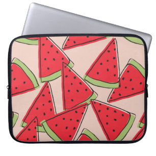 vattenmelonsegment med rosa bakgrund sömlös pa laptop fodral
