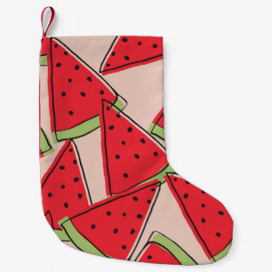 vattenmelonsegment med rosa bakgrund sömlös pa liten julstrumpa