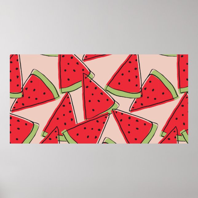 vattenmelonsegment med rosa bakgrund sömlös pa poster (Framsidan)