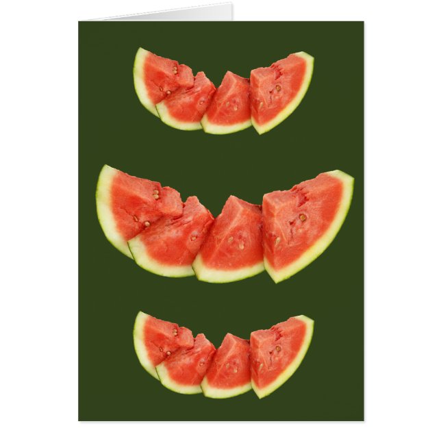 Vattenmelonsegment rundade trianglar hälsningskort (Framsidan)