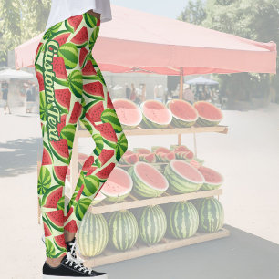 Vattenmelonsegment, sömlös bakgrund leggings